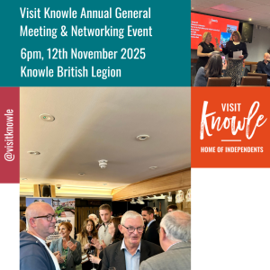 A poster advertising Visit Knowle's Annual General Meeting with additional text saying Wednesday November 12th at Knowle British Legion