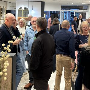 Guests are mingling in Ripples showroom in Knowle, Solihull