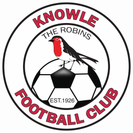 Logo for Knowle Football club with a robin sitting on a football encircled by the words Knowle Football Club